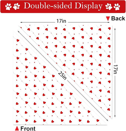 Valentines Dog Bandanas, Heart Red White Heart Dog Scarf, Mother's Day Dog - Image 5