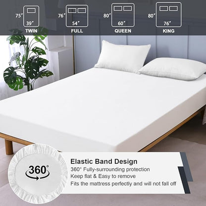 Twin Mattress Protector Waterproof, Fitted Sheet Style Breathable Mattress Cover - Image 6