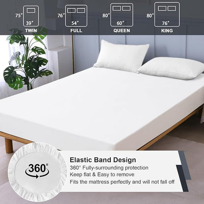 Waterproof Mattress Protector Queen, Fitted Sheet Style Breathable Mattress - Image 5
