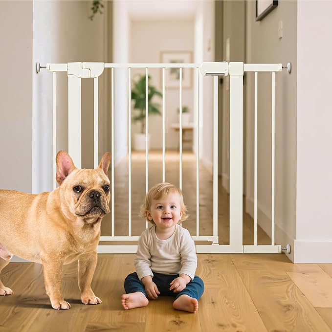 29.5-40.6" Magnetic Baby Gate for Stairs, Pressure Mounted Dog Gate Indoor by Mutak