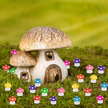 DIYDEC 100pcs Mini Resin Mushroom 8 Colors Small Mushrooms Figures Tiny Resin - Image 7