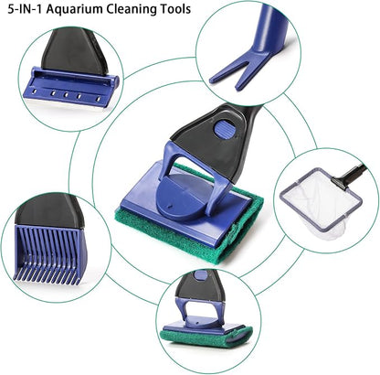 TOPZEA Aquarium Cleaning Tool Kit, 5 in 1 Fish Tank Cleaner Tools Set Including - Image 5