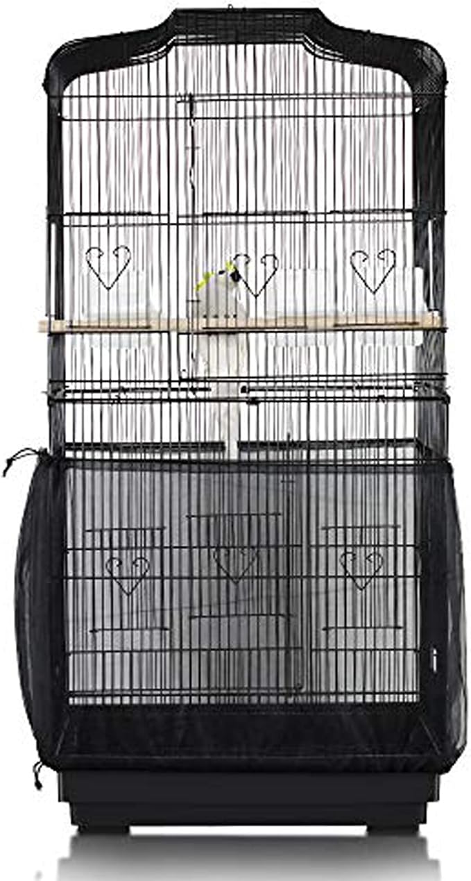 Bird Cage Seed Catcher, Large Airy Gauze Bird Cage Cover Guard, Adjustable - Image 4