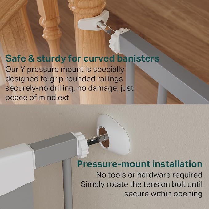 Cumbor 29.7"-40.6" Baby Gate for Stairs, Mom's Choice Awards Winner-Dog Gates - Image 5