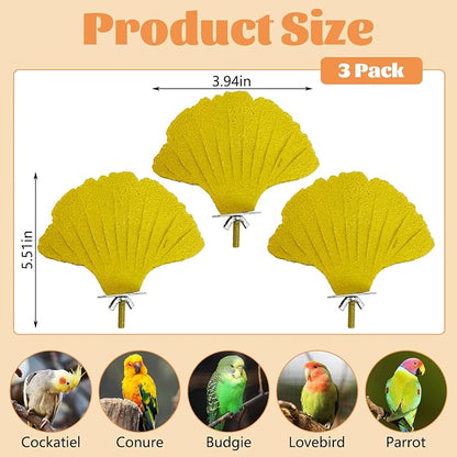 3 Pcs Parrot Perch Resin Bird Beak Grinding Stone Leaf Shape Perch Stand Foot - Image 3