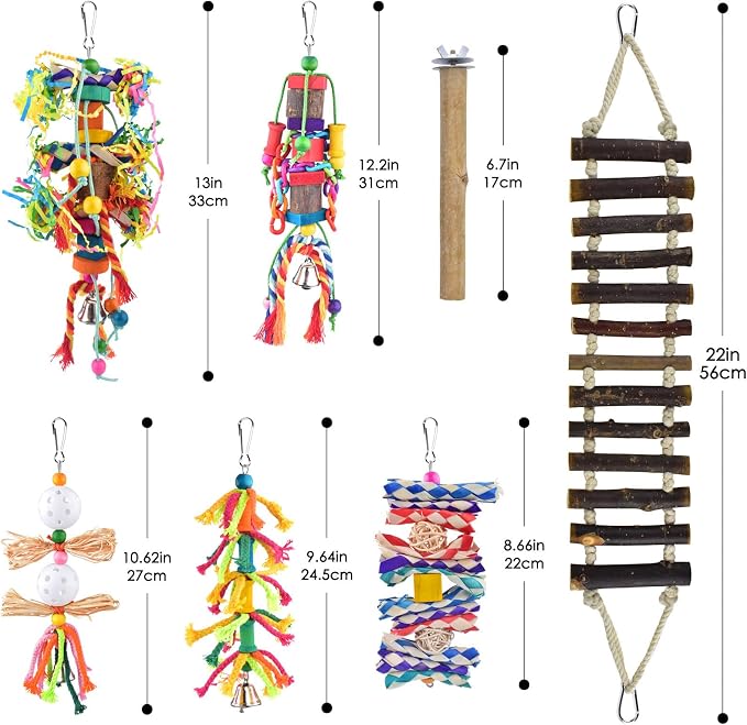 KATUMO Bird Toys, Parakeet Swing Parrot Ladder Cockatiel Perch Conure Hanging - Image 2