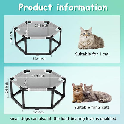 Tresbro Elevated Cat Hammock Bed, Hexagon Raised Cat Swing Bed - Image 3