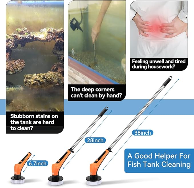 hygger IPX8 Electric Aquarium Cleaning Brushes, Rechargeable Cleaner Tools Kit - Image 2