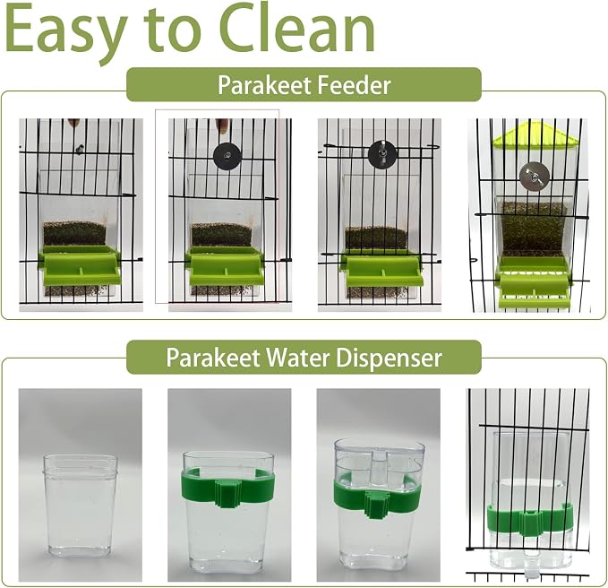 No Mess Bird Feeder Water Dispenser Set, Automatic Parrot Feeder - Image 5