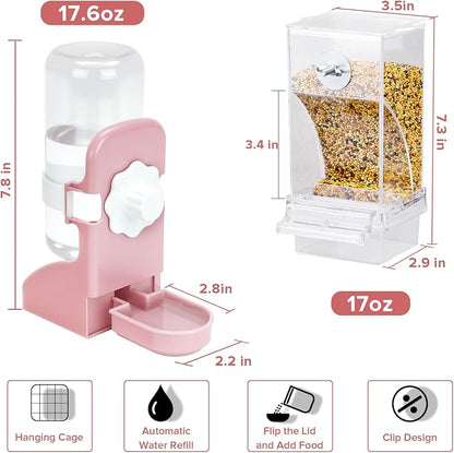No Mess Bird Feeder Water Dispenser Set, Parakeet Cage Accessories, Bird Feeder - Image 4