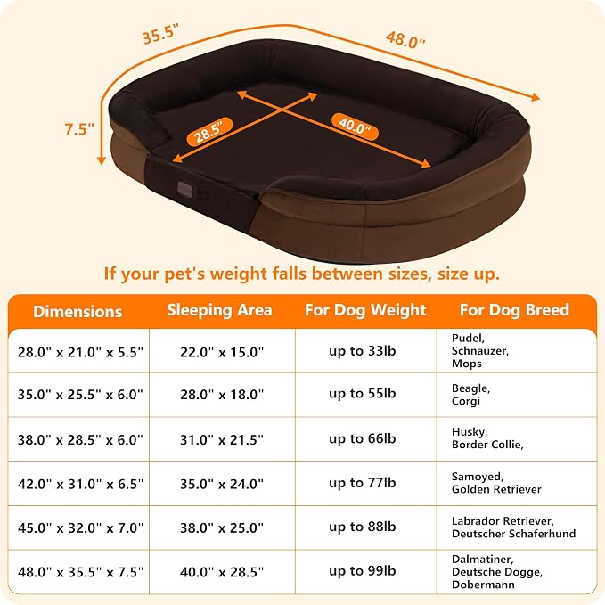 Dwanton Orthopedic Dog Bed for Extra Extra Large Dogs - Image 4