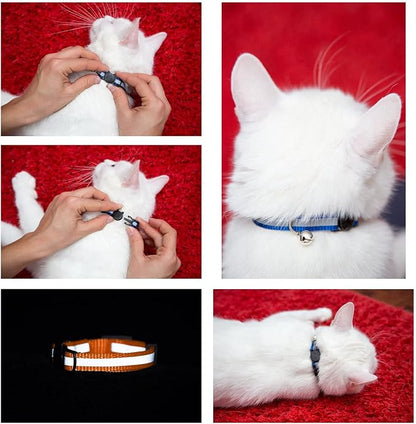 Reflective Cat Collar with Bell, Solid & Safe Collars - Image 3