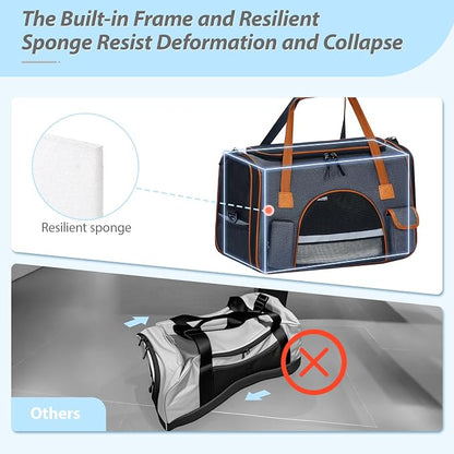 Pesen 20x12x11 Inches Cat Carrier– Fits Pets Up to 28 lbs, Anti-Collapse Design - Image 5