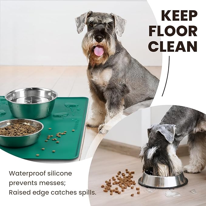 VIVAGLORY Dog Food Mat Flexmat Dog Bowl Mat, Placemat Food Tray - Image 2