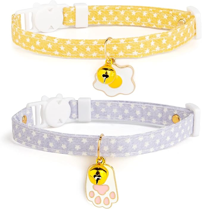 2 Pack Cotton Breakaway Cat Collar by Liugjiau