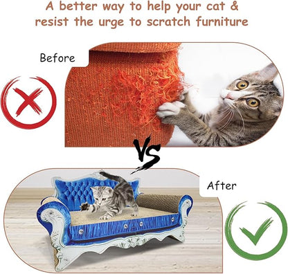 Luxury Cardboard Cat Scratcher Sofa Bed, Couch Shaped Cat Scratching Board - Image 4