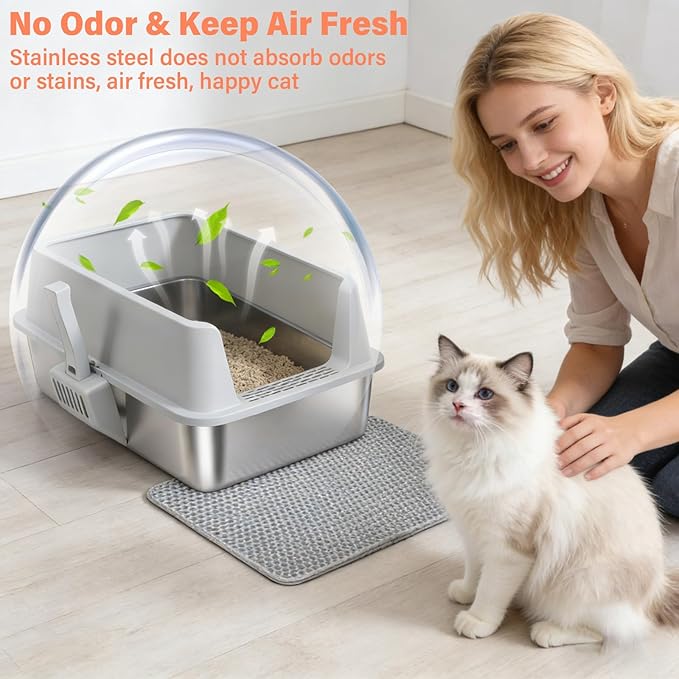 2PACK Stainless Steel Cat Litter Box - Image 7