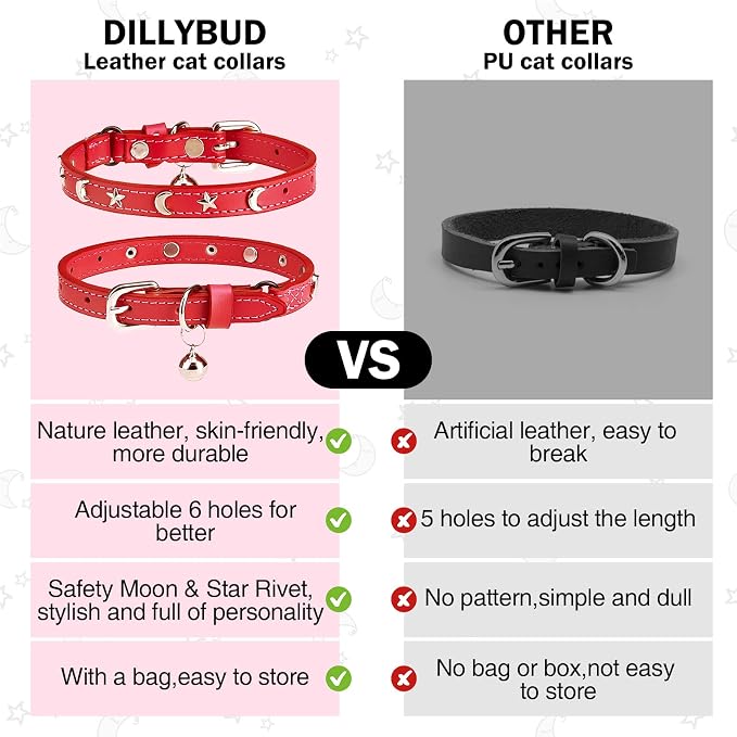 Leather Cat Collars for Boy Girl Cats - Image 6