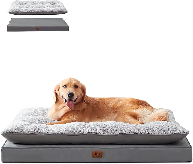 2-Pack Waterproof Dog Bed Large Size Dogs, Plush Cushion & Orthopedic Egg-Crate by WARMREST