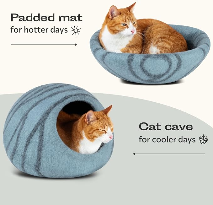 MEOWFIA Cat Cave – Premium Felt Cat Bed - Image 4