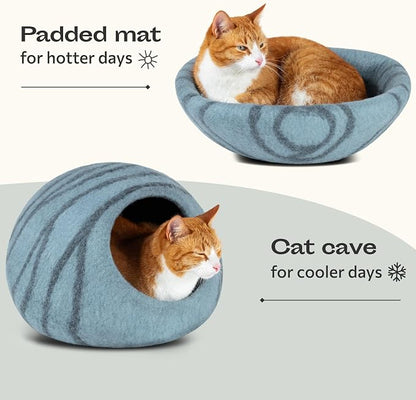 MEOWFIA Cat Cave – Premium Felt Cat Bed - Image 4