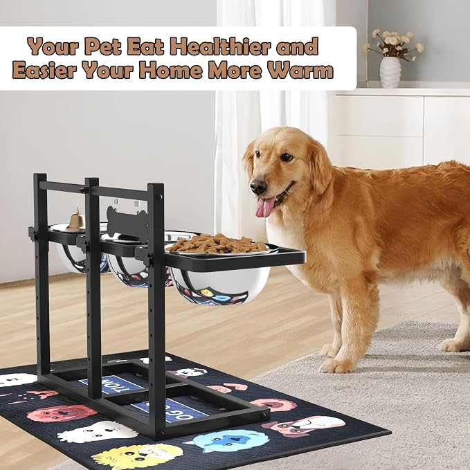 Elevated Dog Bowls for Large Dogs, 6 Height Adjustable Raised Stand - Image 7