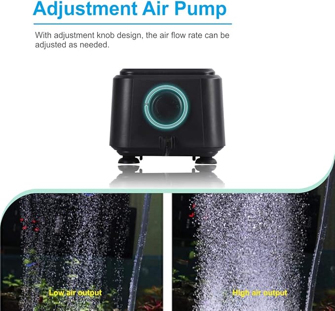 hygger Quiet <30dB Aquarium Air Pump, Adjustable Low Decibel Oxygen Fish Tank - Image 4