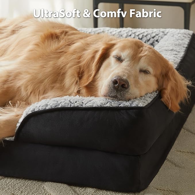 Orthopedic Dog Bed for Large Dogs, Egg Crate Foam Bed for Large Dogs, Equipped - Image 2