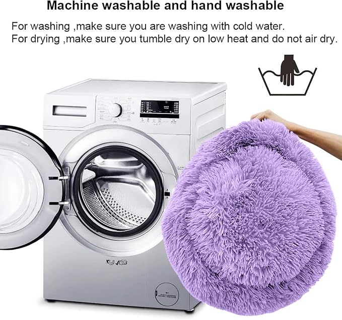 Dog Bed for Small Medium Large Dogs, 20 inch Calming Dogs Bed, Washable-Round - Image 3