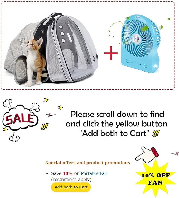 Dual Expandable Cat Backpack Carrier, Fit up to 20 lbs, Expandable Pet Carrier - Image 2
