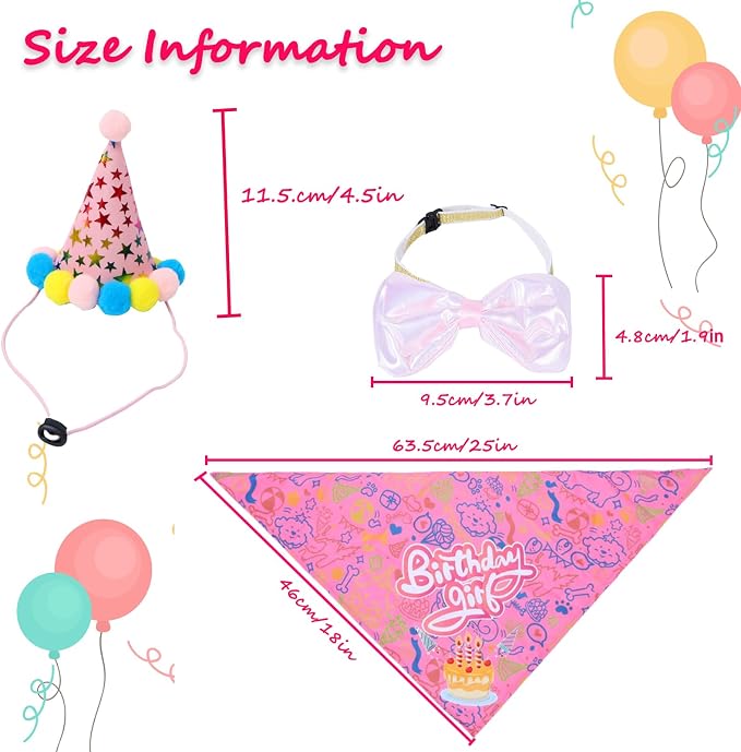 Happy Girl Dog Puppy Doggy Pet Birthday Burthday Party Supplies Hat Bandana - Image 2
