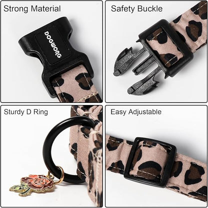 DOGWONG Fall Leopard Dog Collar- Cute Classic Animal Dog Collars Adjustable - Image 3