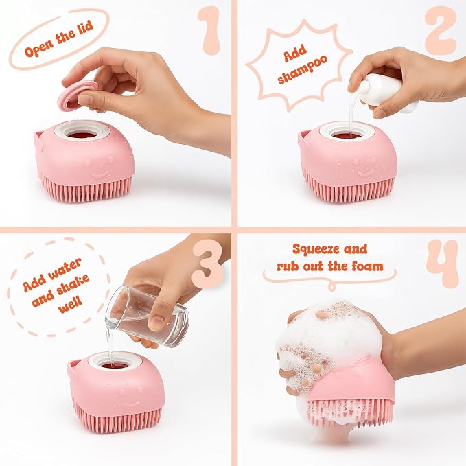 HamInWay Dog Bath Brush, 2-in-1 Dog Brush - Image 2