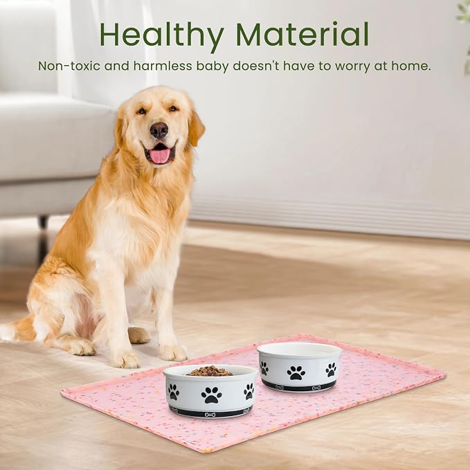 Ptlom Dog Food Mat Anti-Slip Dog Bowl Mats - Image 3