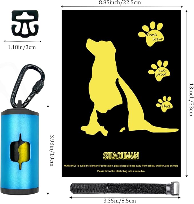 Metal Dog Poop Bag Holder w/Leash Clip|Durable Scratch-Resistant Aluminum|15 - Image 4