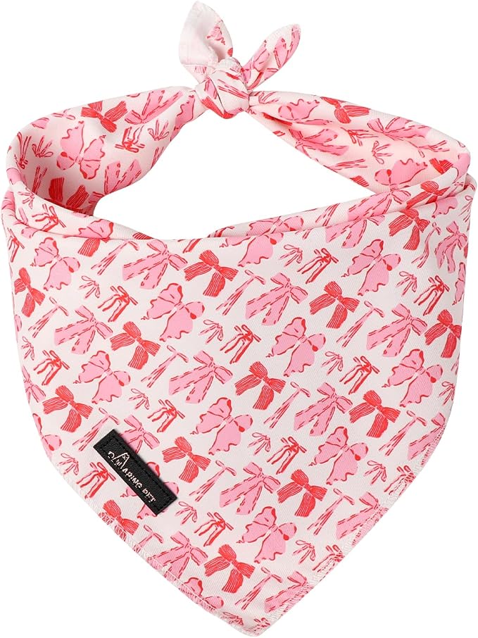 ARING PET Valentine's Day Dog Bandana, Cute Pink Bow Pet Bandanas Scarf by ARINGPET