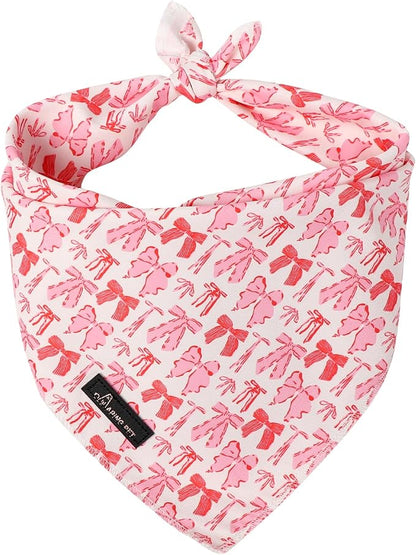 ARING PET Valentine's Day Dog Bandana, Cute Pink Bow Pet Bandanas Scarf by ARINGPET