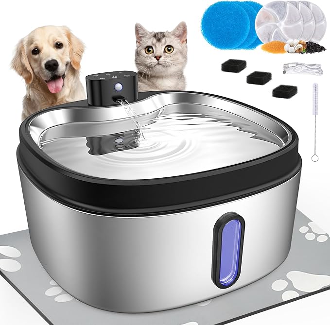 Wireless Cat/Dog Water Fountain 7L/1.8Gal by KWUY