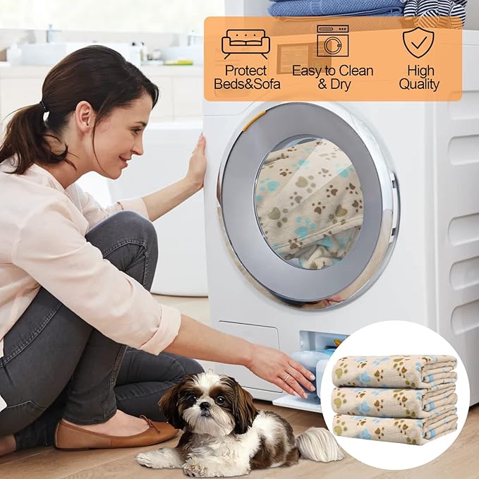 Rezutan Dog Blanket for Large Dogs, Upgraded 3 Pack Dog Cat Flannel Blankets - Image 7