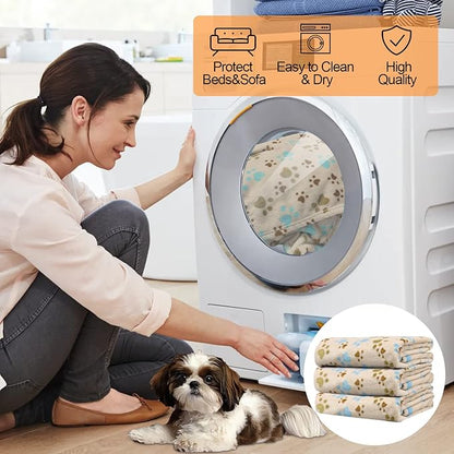 Rezutan Dog Blanket for Large Dogs, Upgraded 3 Pack Dog Cat Flannel Blankets - Image 7