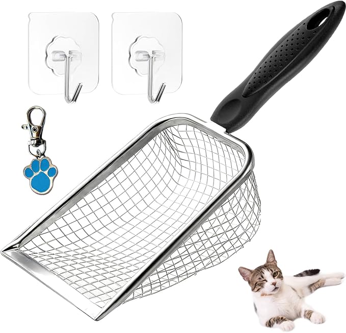 itPlus Cat Litter Scoop, Stainless Steel Cats Sturdy Mesh Scooper Kitty Litter by itPlus