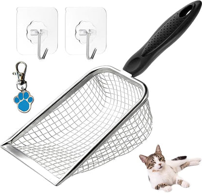 itPlus Cat Litter Scoop, Stainless Steel Cats Sturdy Mesh Scooper Kitty Litter by itPlus