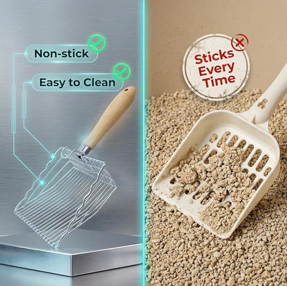 2 Pack Metal Cat Litter Scoops, Heavy-Duty Kitty Scooper - Image 6