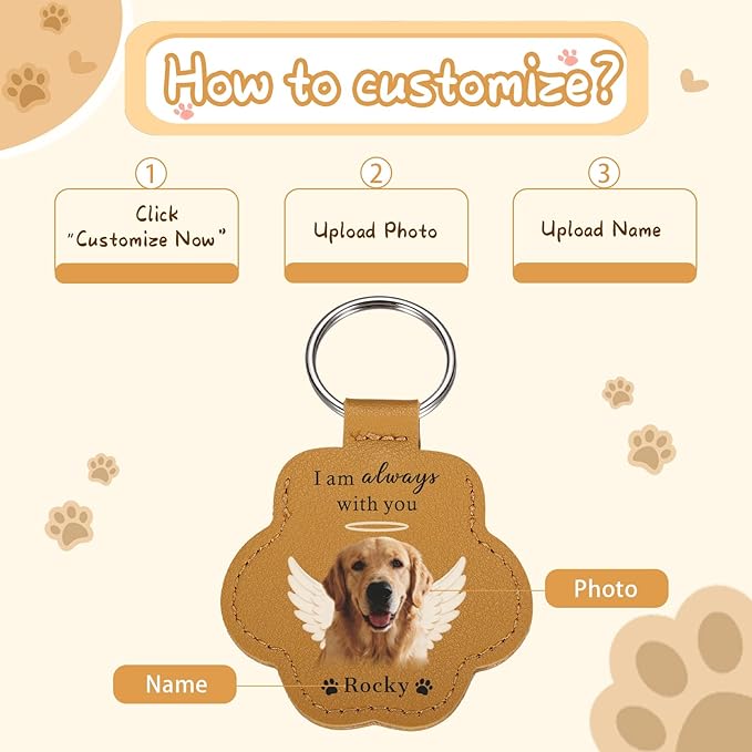 Custom Leather Pet Fur Keychain – Personalized Memorial Keepsake Keyring - Image 2