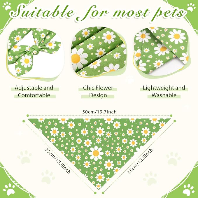 Weewooday 50 Pcs Spring Dog Bandanas Bulk - Image 3