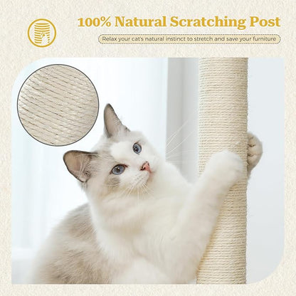 PETEPELA Floor to Ceiling Cat Tree, 92.9''-101.6''Height Adjustable Cat Tower - Image 9