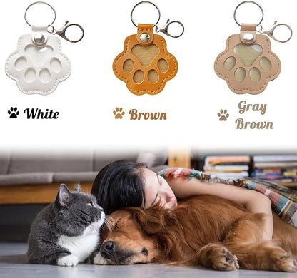 Dog Hair Keychain, Leather Pet Hair Collector Keychains, Pet Fur Keepsake Gift - Image 2