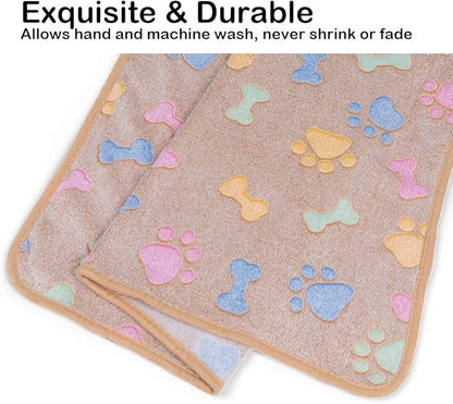 Dono 1 Pack 3 Dog Blankets, Soft Fluffy Fleece Pet Blanket Warm Sleep Mat Paw - Image 5