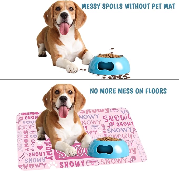 Personalized Dog Cat Mat with Name Photo Custom Placemat Feeding Mats - Image 6
