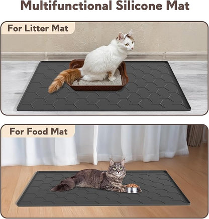Silicone Cat Litter Trapping Mat, Large Waterproof 34" X 22" Cat Litter Box Mat - Image 6